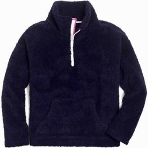 NWT J. Crew Navy Sherpa Popover Pullover Jacket XS